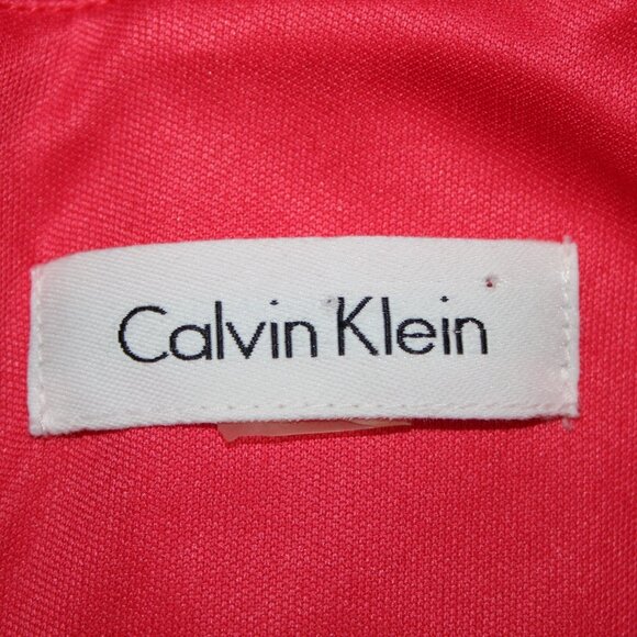 Calvin Klein Dress $124 Sz 6 Pink Sleeveless Pockets Polyester Spandex Dress - Picture 9 of 14